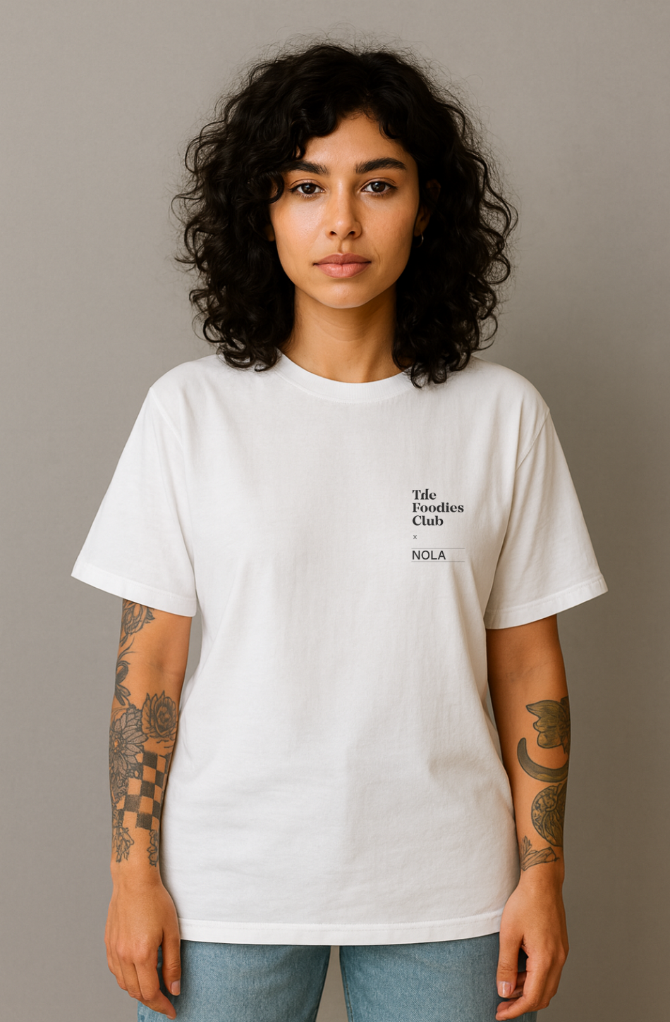 Foodies Gifts T-shirt featuring The Foodies Club x NOLA "Life is a Dick" design with bold graphic print.