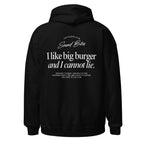I like big burger and I cannot lie | Hoodie Dark - Foodies Gifts – by The Foodies Club 