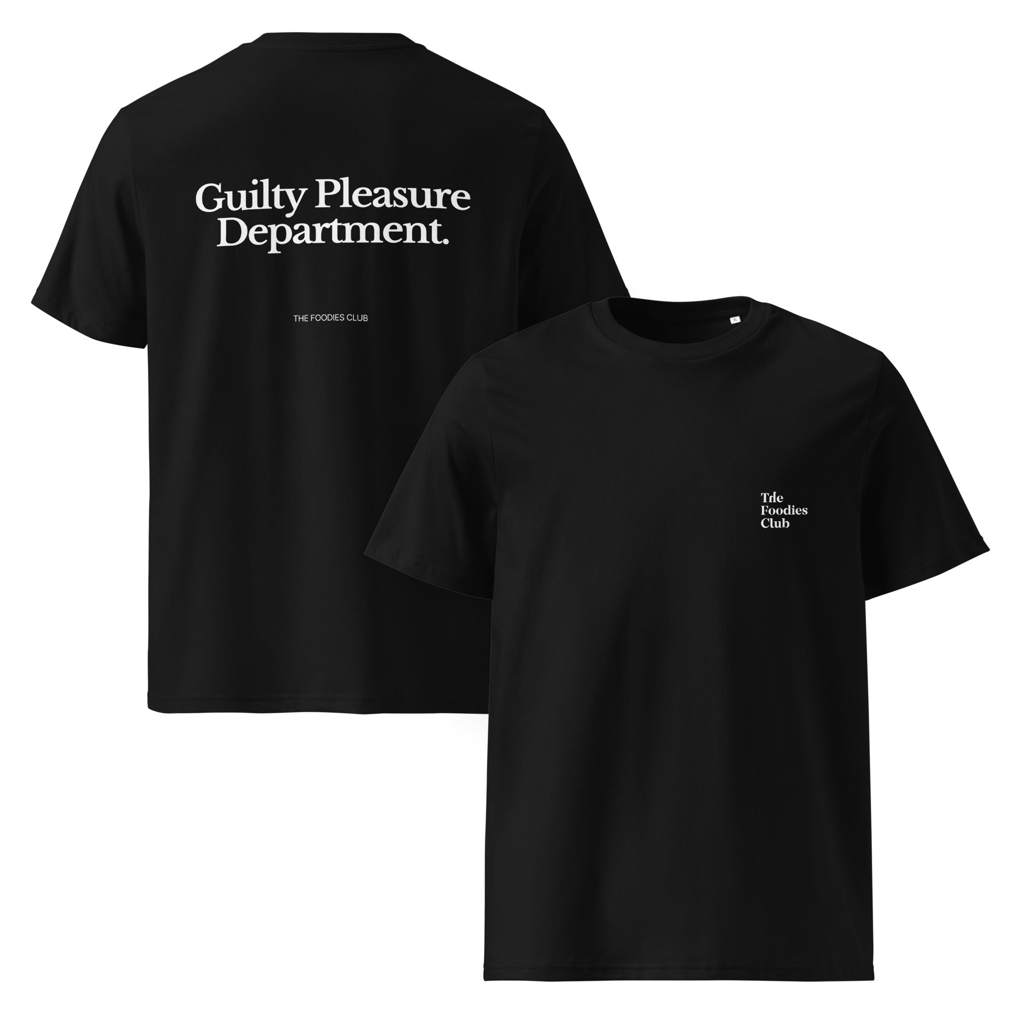 The Foodies Club - Guilty Pleasure Department | T-shirt Dark - Foodies Gifts – by The Foodies Club 